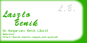 laszlo benik business card